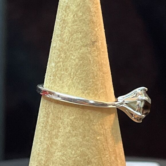 Swarovski Smoked Topaz Ring 7 & Pendant Necklace Set 20” Sterling Chain - Picture 5 of 10